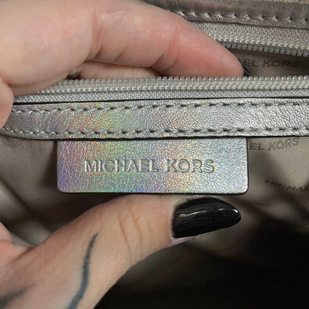 Michael Kors Silver/holo mini backpack - image 9