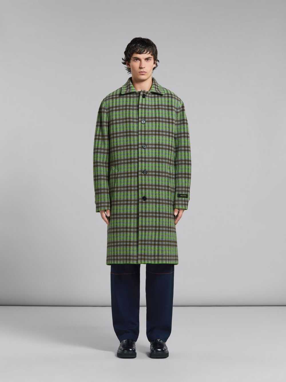 Marni o1w1db10125 Check Pattern Wool Coat in Mult… - image 2