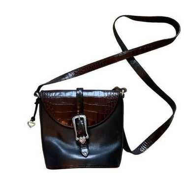 Brighton leather brown and black crossbody bag - image 1