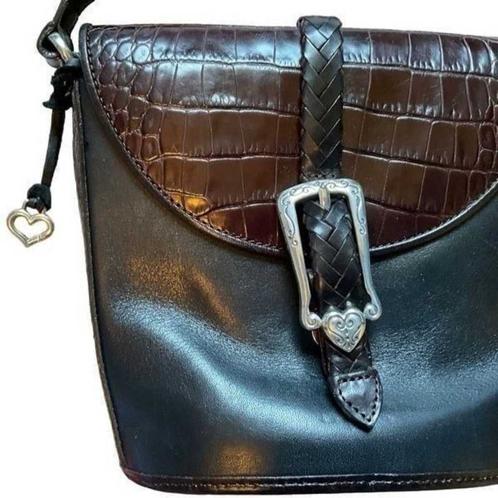 Brighton leather brown and black crossbody bag - image 3