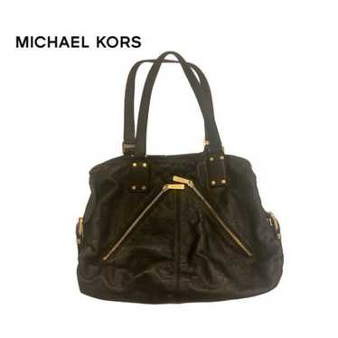 Michael Kors Black Leather Handbag with Gold Hard… - image 1