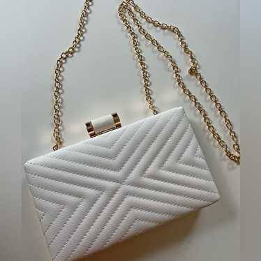 SONDRA ROBERTS pearl chevron vegan leather evenin… - image 1