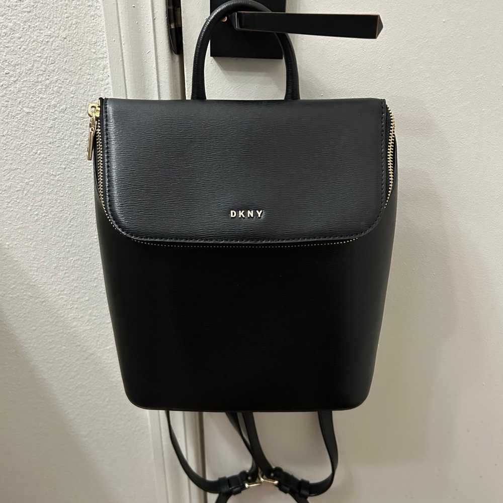 DKNY Bryant Park Leather Top Zip Backpack - image 1