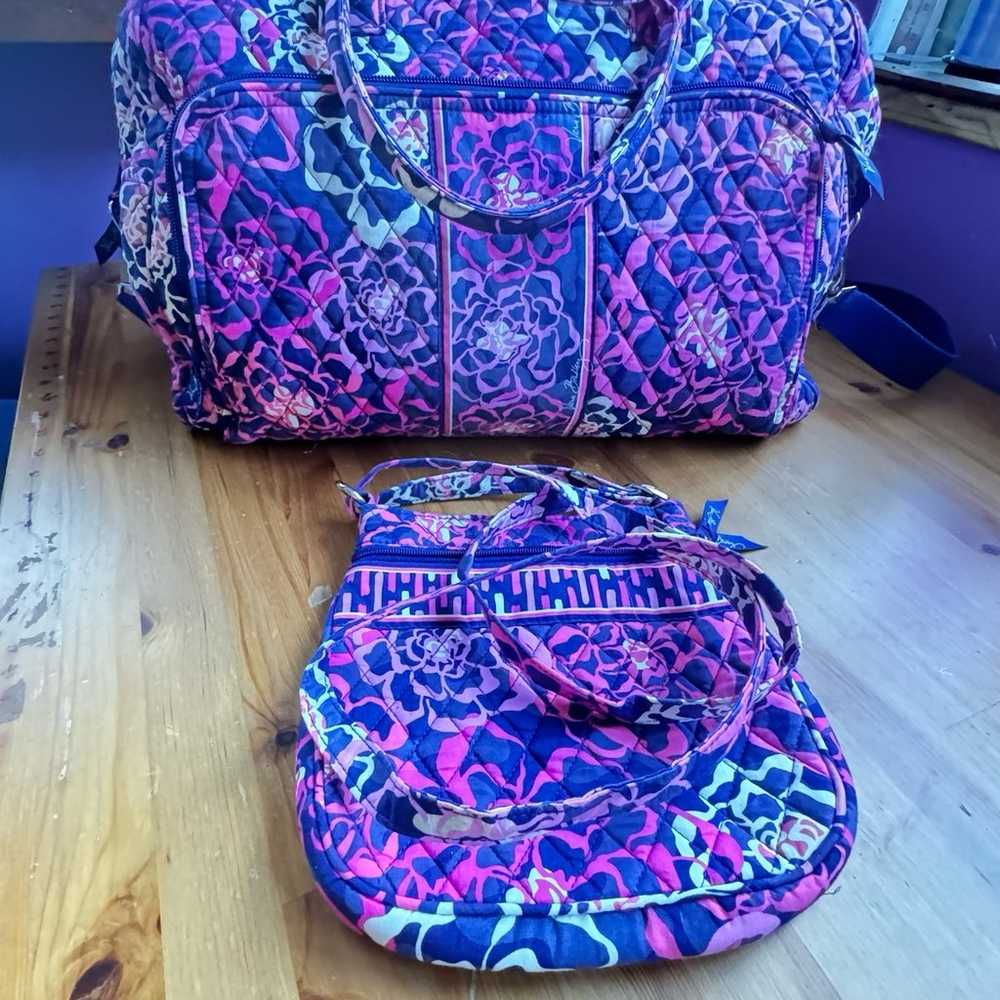 Vera Bradley duffel bag with matching bag - image 1