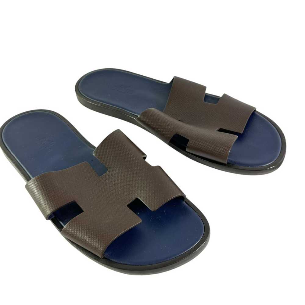 Hermès Izmir leather sandals - image 3