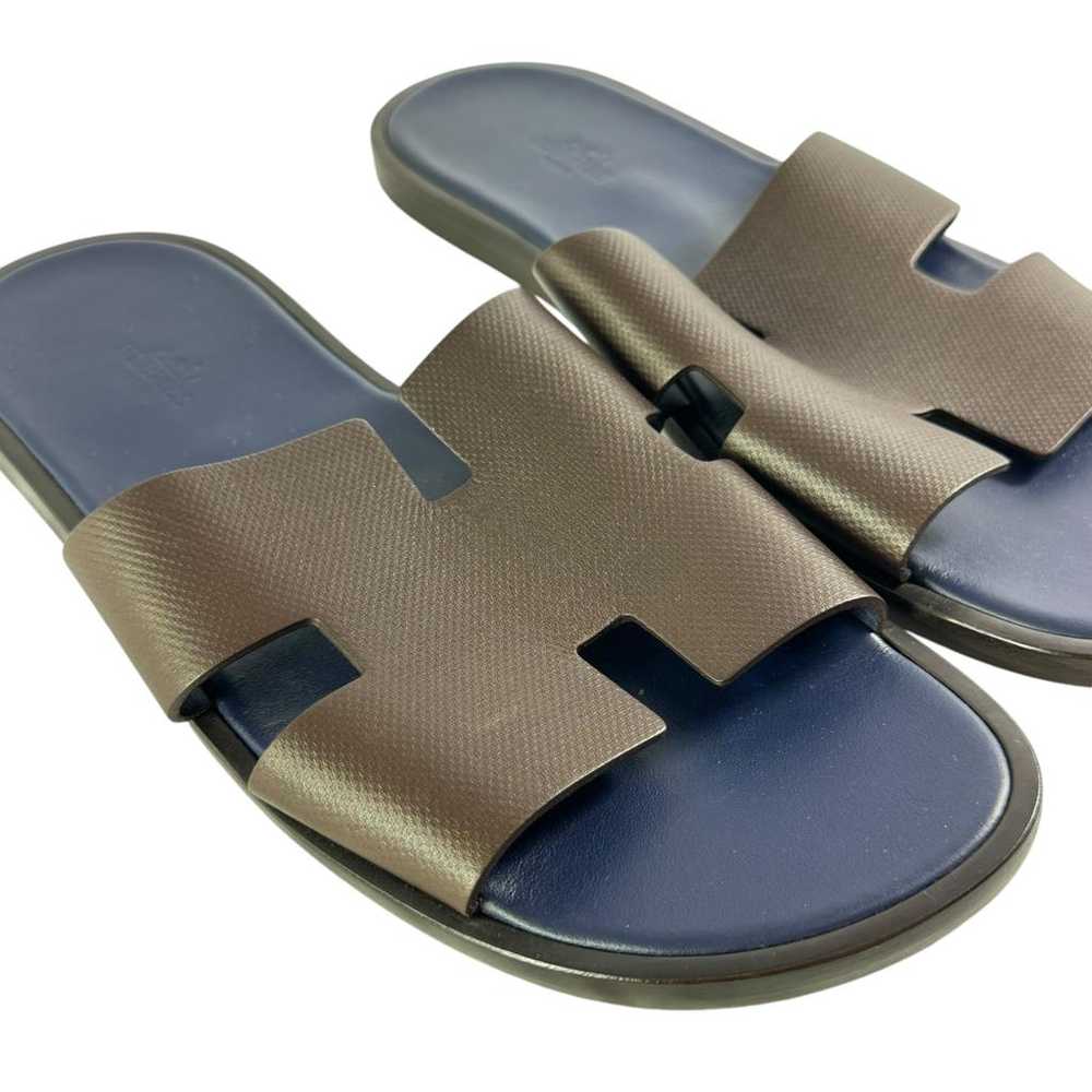 Hermès Izmir leather sandals - image 5