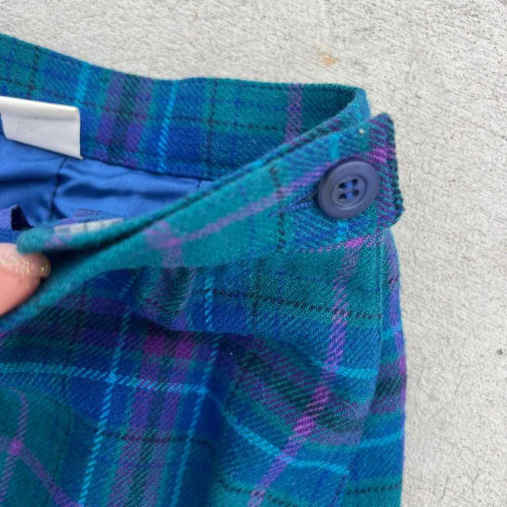 Pendleton Vintage 70s Pendleton Blue Plaid Wool L… - image 6