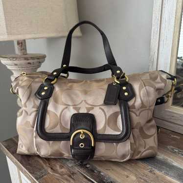 Coach Signature Brown Campbell Satchel Shoulder Ha