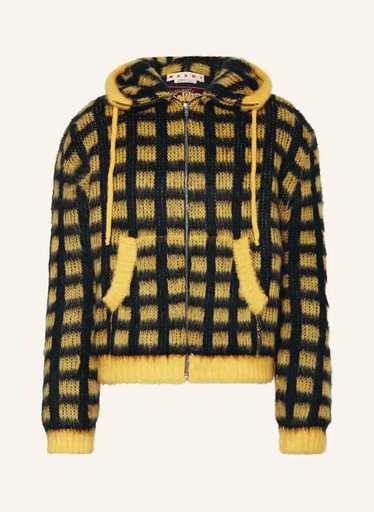 Marni o1w1db10125 Mohair Cardigan in Black/Yellow