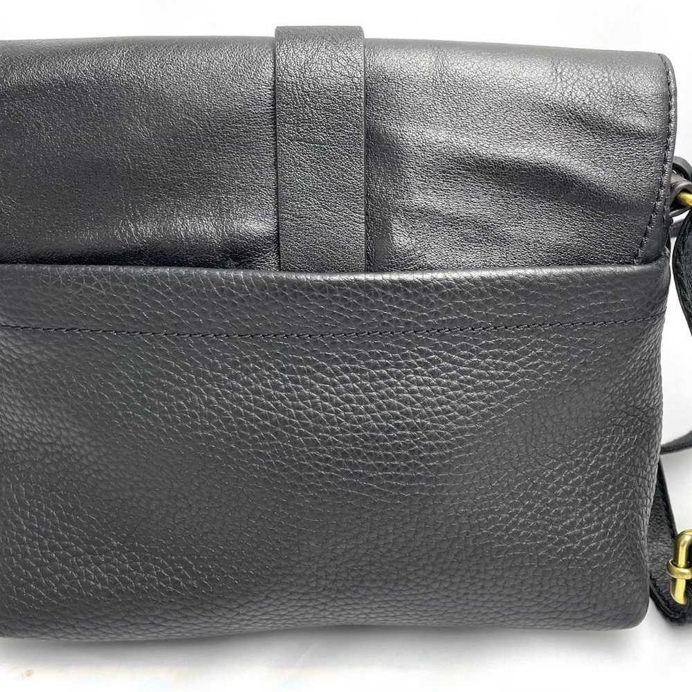 Fossil Kinley Small Leather Crossbody, Black/Gold - image 3