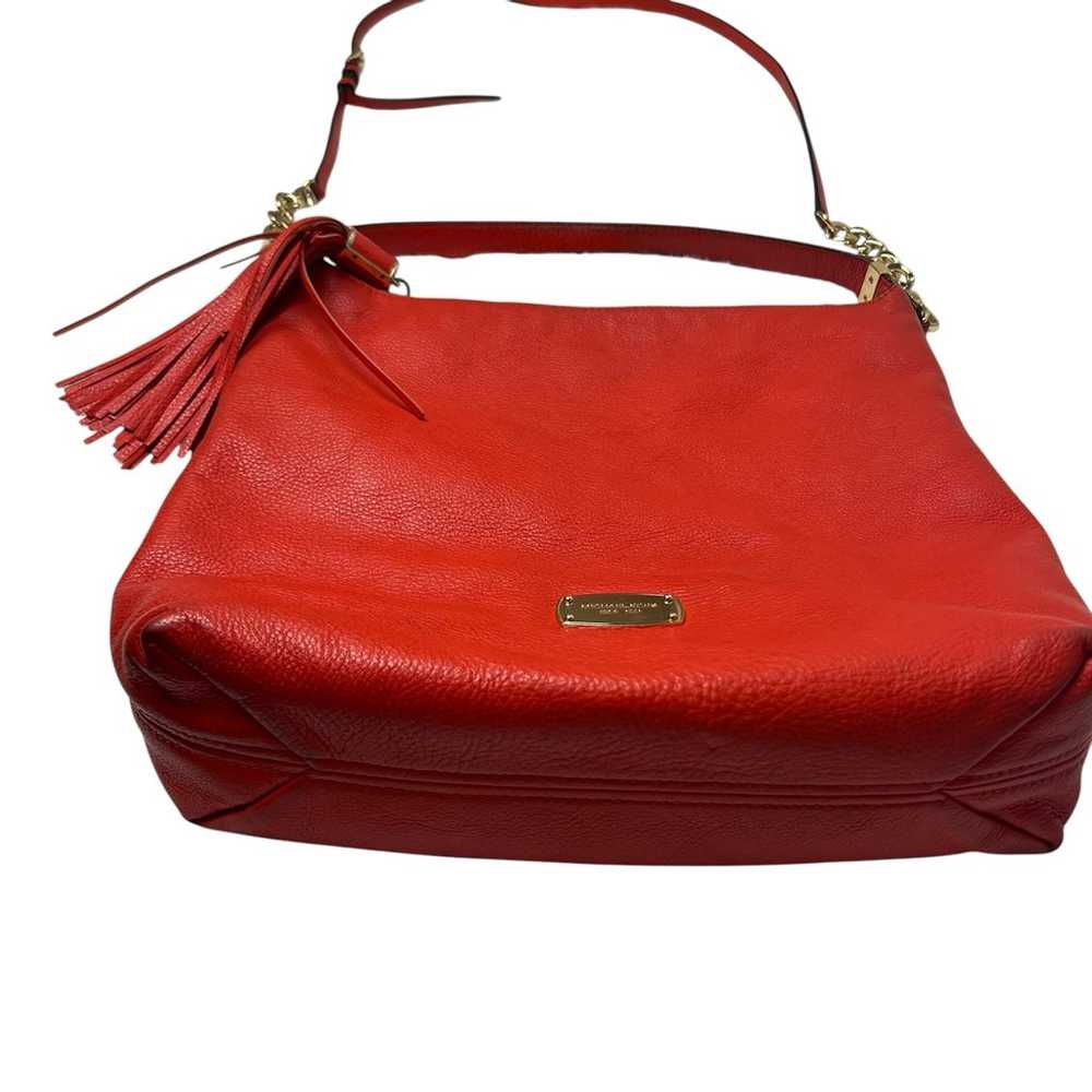 Michael Kors Hobo Bag Orange Red Soft Pebbled Lea… - image 7