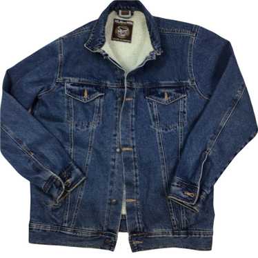 Vintage Denim button-down Sherpa jacket. Mens Lar… - image 1