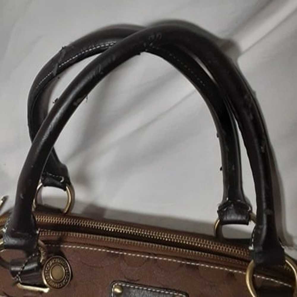 Coach Jaccard Leather Logo Bag Chocolate Brown Vi… - image 8