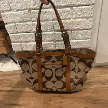 Coach Signature Tote Shoulder Purse - image 1