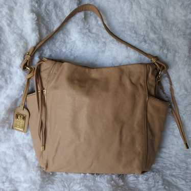 Badgley Mischka Neutral Tan Leather Shoulder Bag (