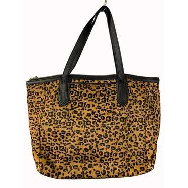 Fossil Women's Tan Leopard Design Shoulder or Tot… - image 1