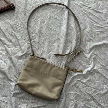 Fossil Small Fiona Crossbody Cream Grey Leather