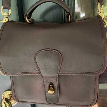 Designer Vintage Mahogany Leather Crossbody Bag