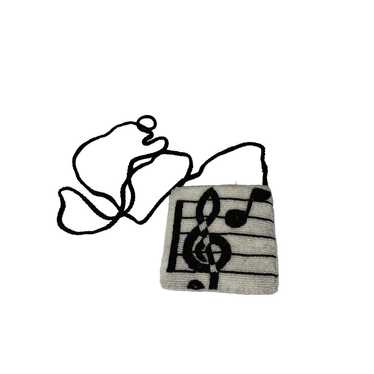 Vintage Beaded Treble Clef Music Coin Purse/ Musi… - image 1