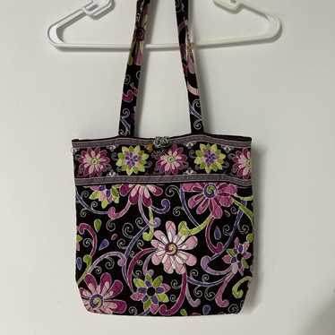 VERA BRADLEY Morgan Purple Punch Quilted Handbag