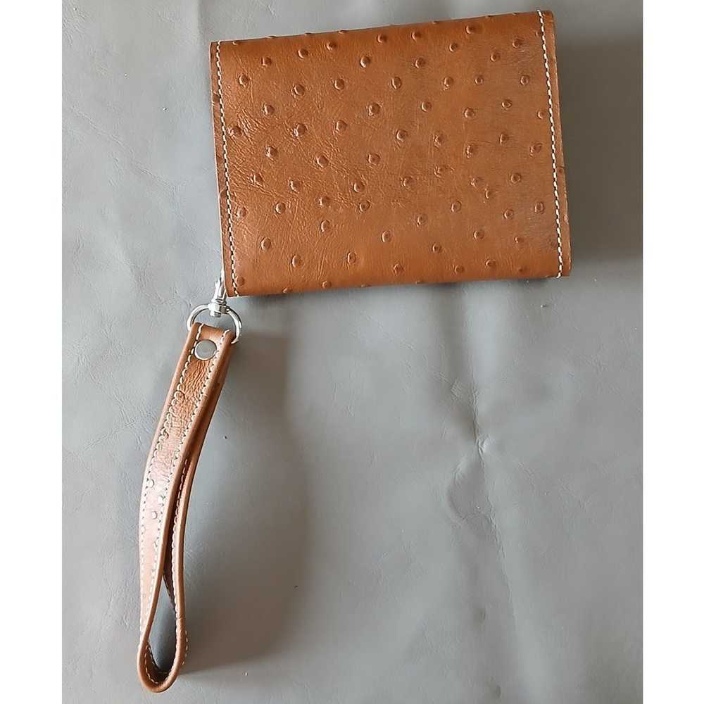 Vintage Womens Wallet Brown Faux Ostrich Leather … - image 5