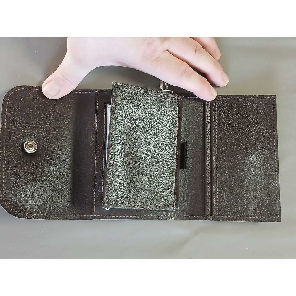 Vintage Womens Wallet Brown Faux Ostrich Leather … - image 7