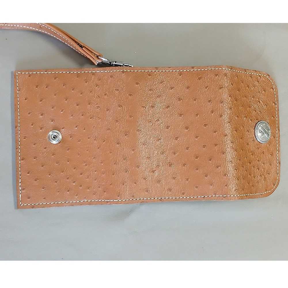 Vintage Womens Wallet Brown Faux Ostrich Leather … - image 8