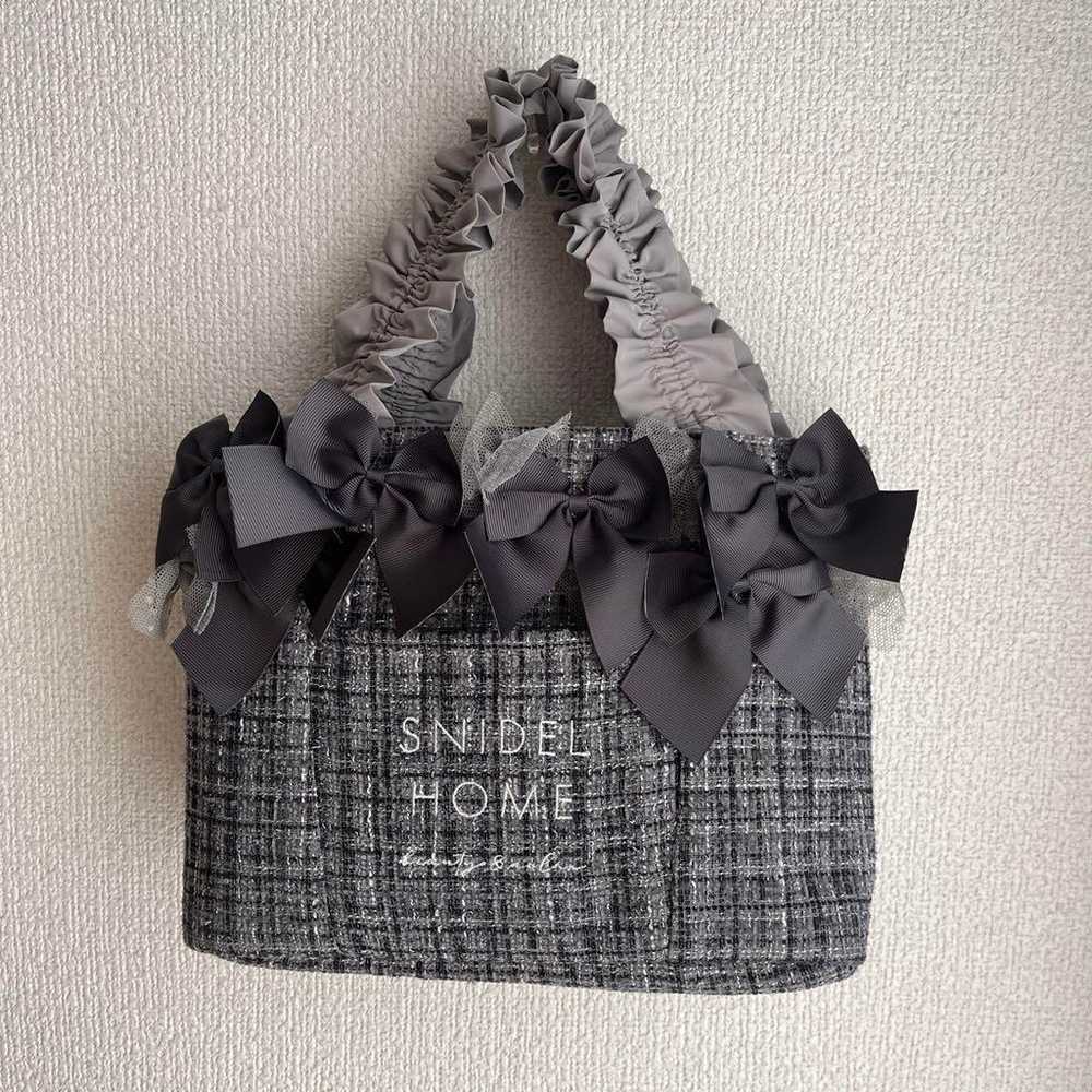 SNIDEL HOME Ribbon Tweed Bag Gray - image 2