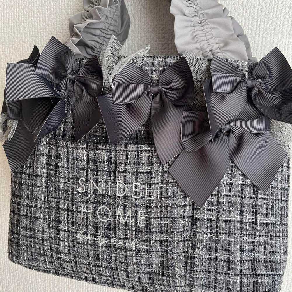 SNIDEL HOME Ribbon Tweed Bag Gray - image 3