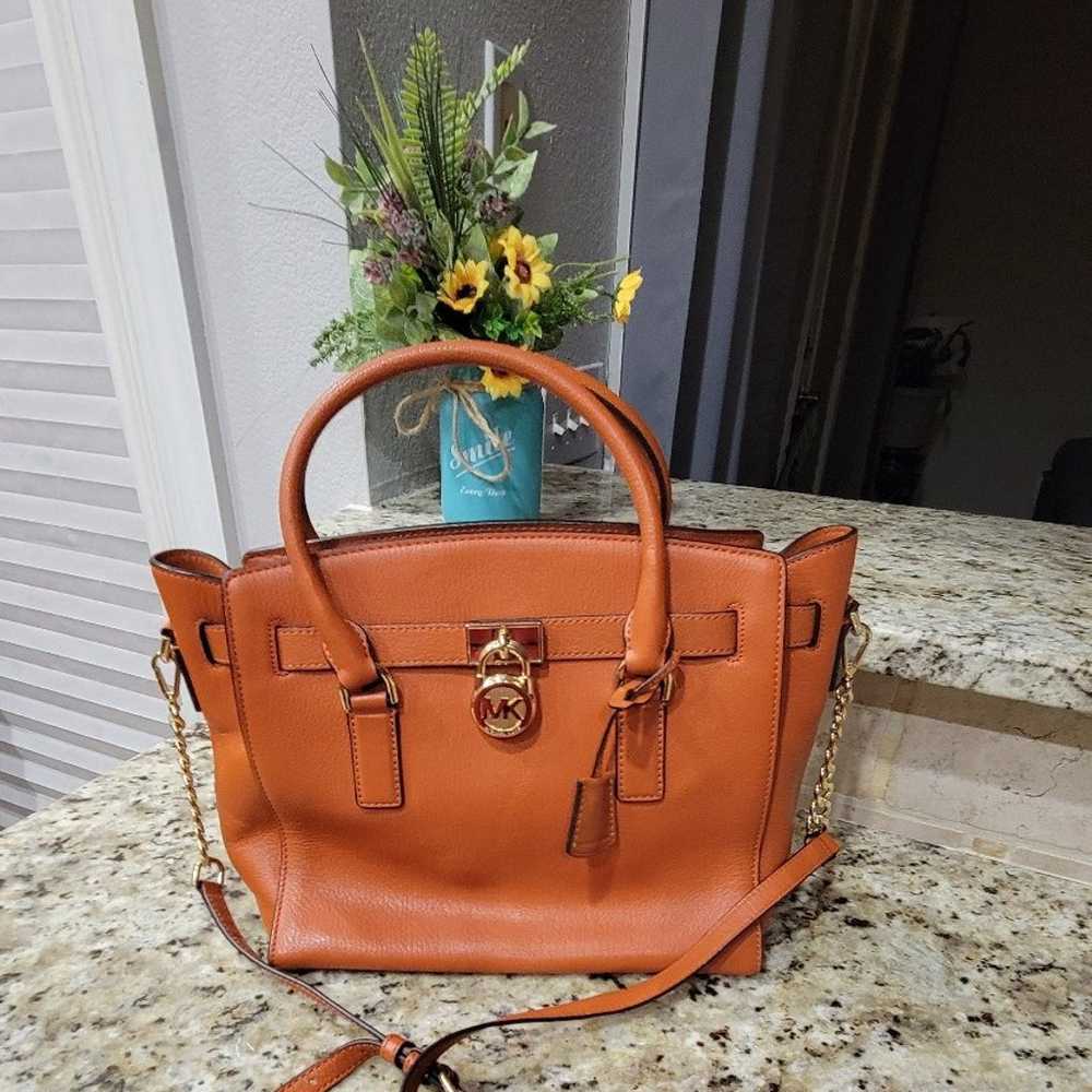 Michael Kors Orange Leather Tote Bag - image 3