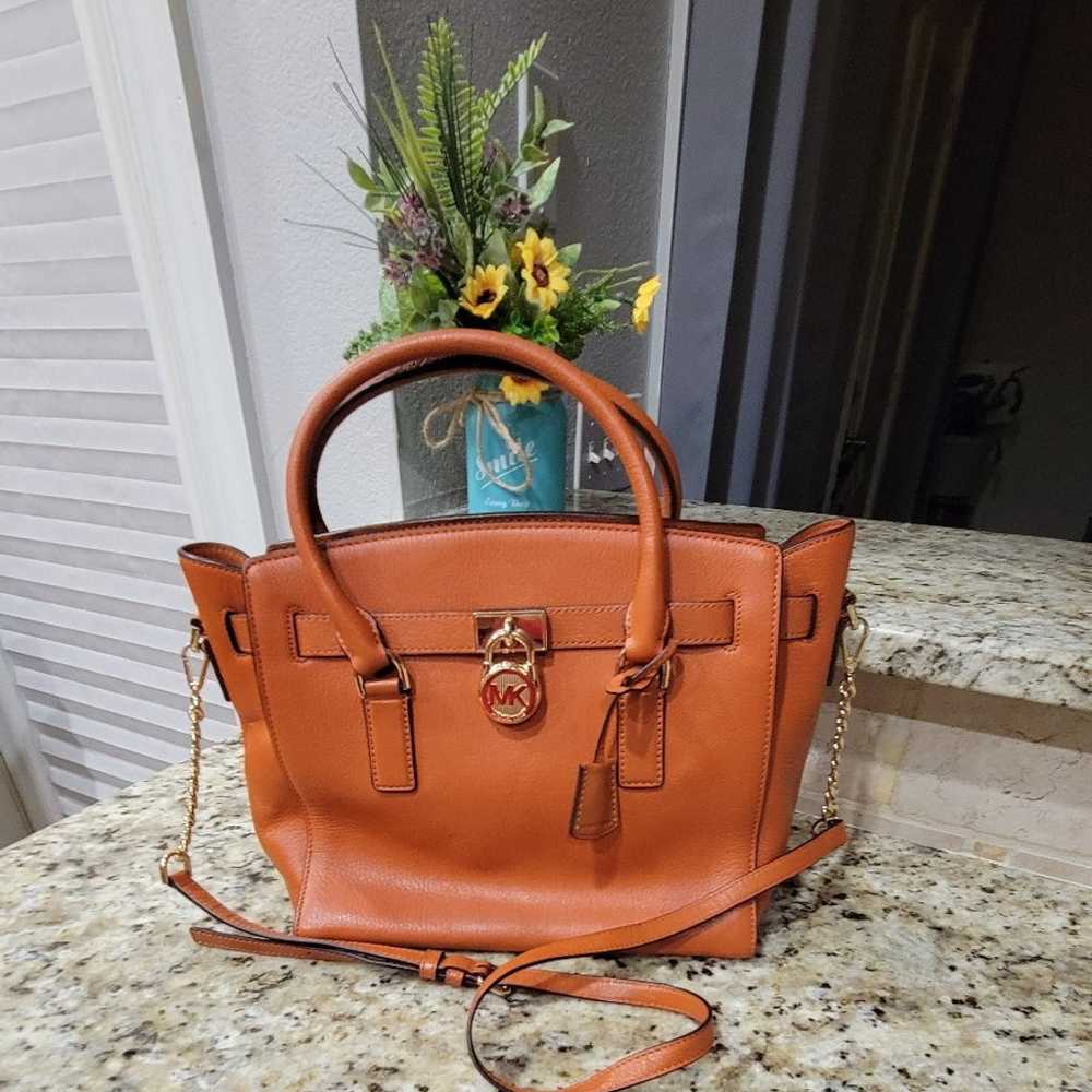 Michael Kors Orange Leather Tote Bag - image 4