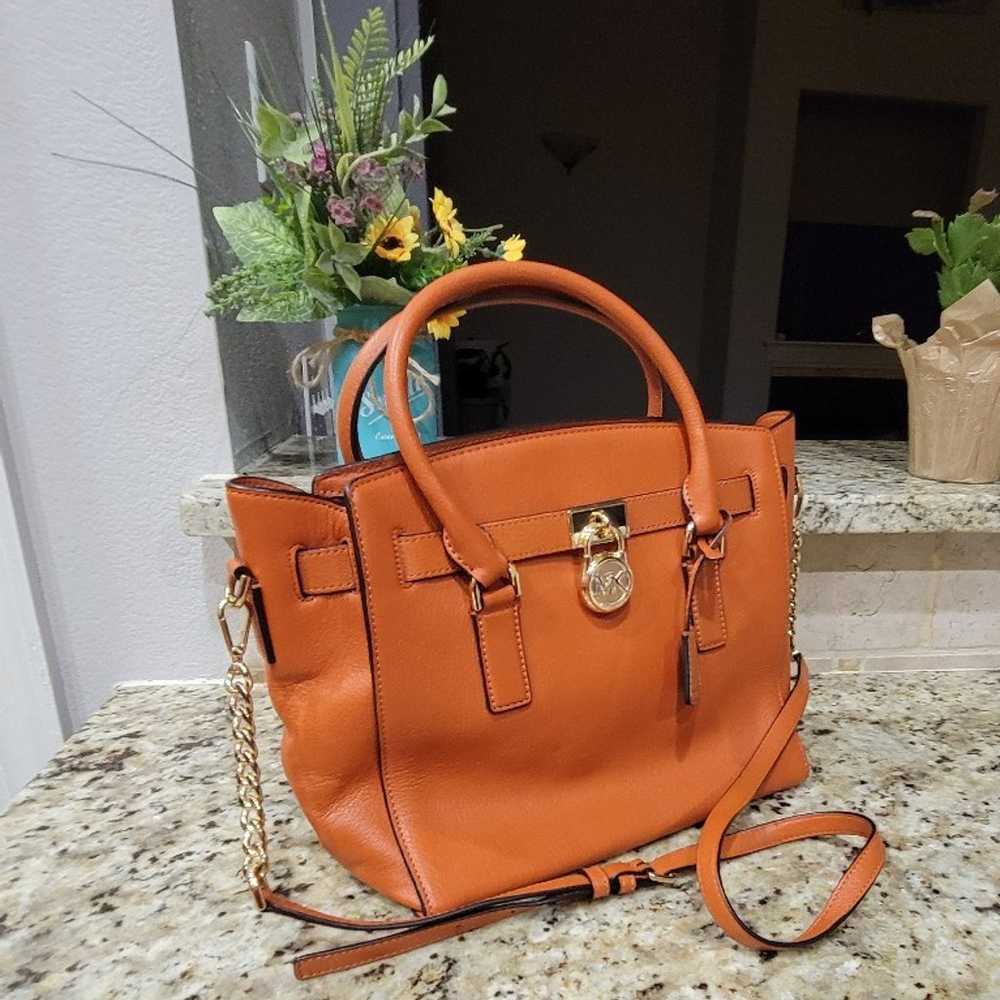 Michael Kors Orange Leather Tote Bag - image 5