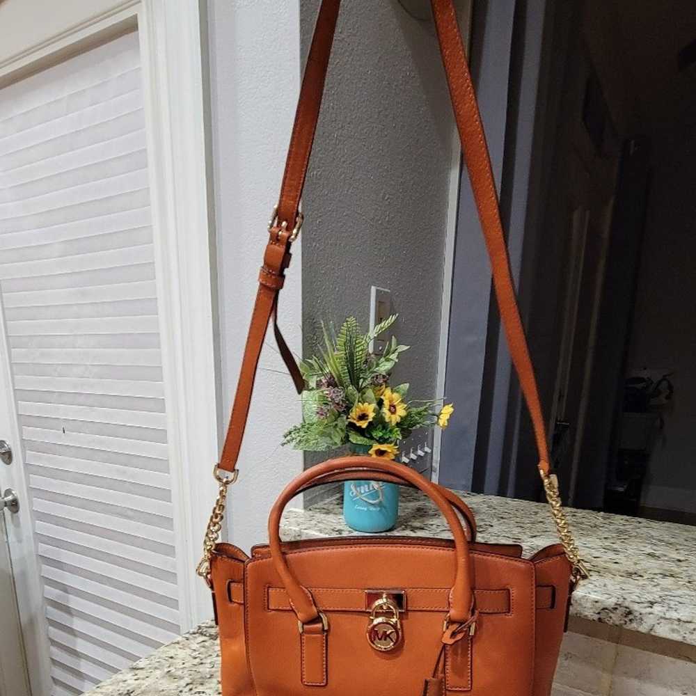 Michael Kors Orange Leather Tote Bag - image 6