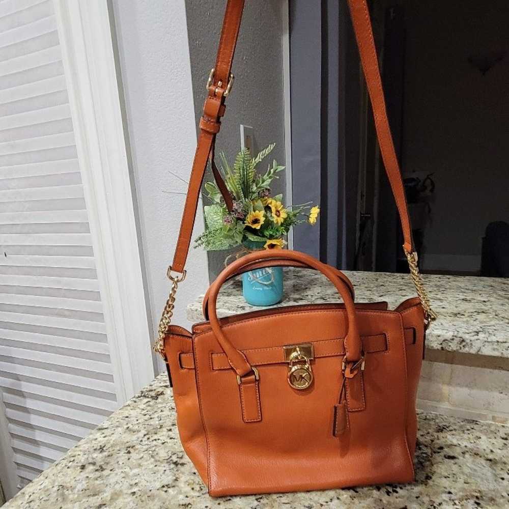 Michael Kors Orange Leather Tote Bag - image 7