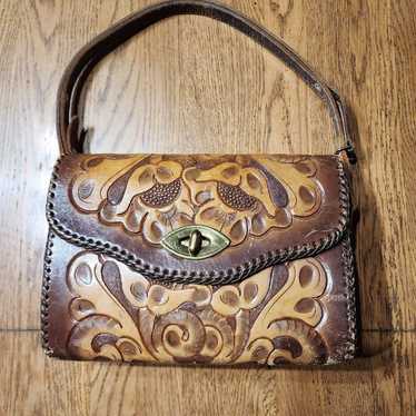 VINTAGE Clifton's Hand Tooled Saddle Brown Tooled
