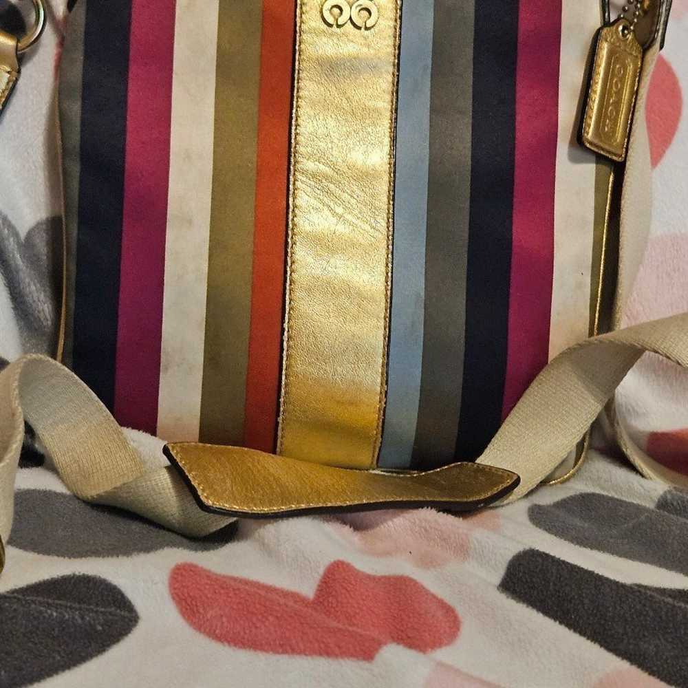 COACH Multi Legacy Stripe Crossbody Swingpack Pur… - image 2