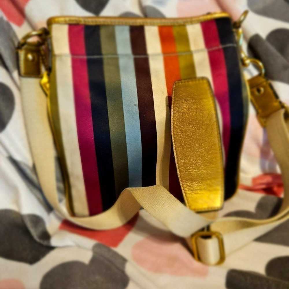 COACH Multi Legacy Stripe Crossbody Swingpack Pur… - image 4