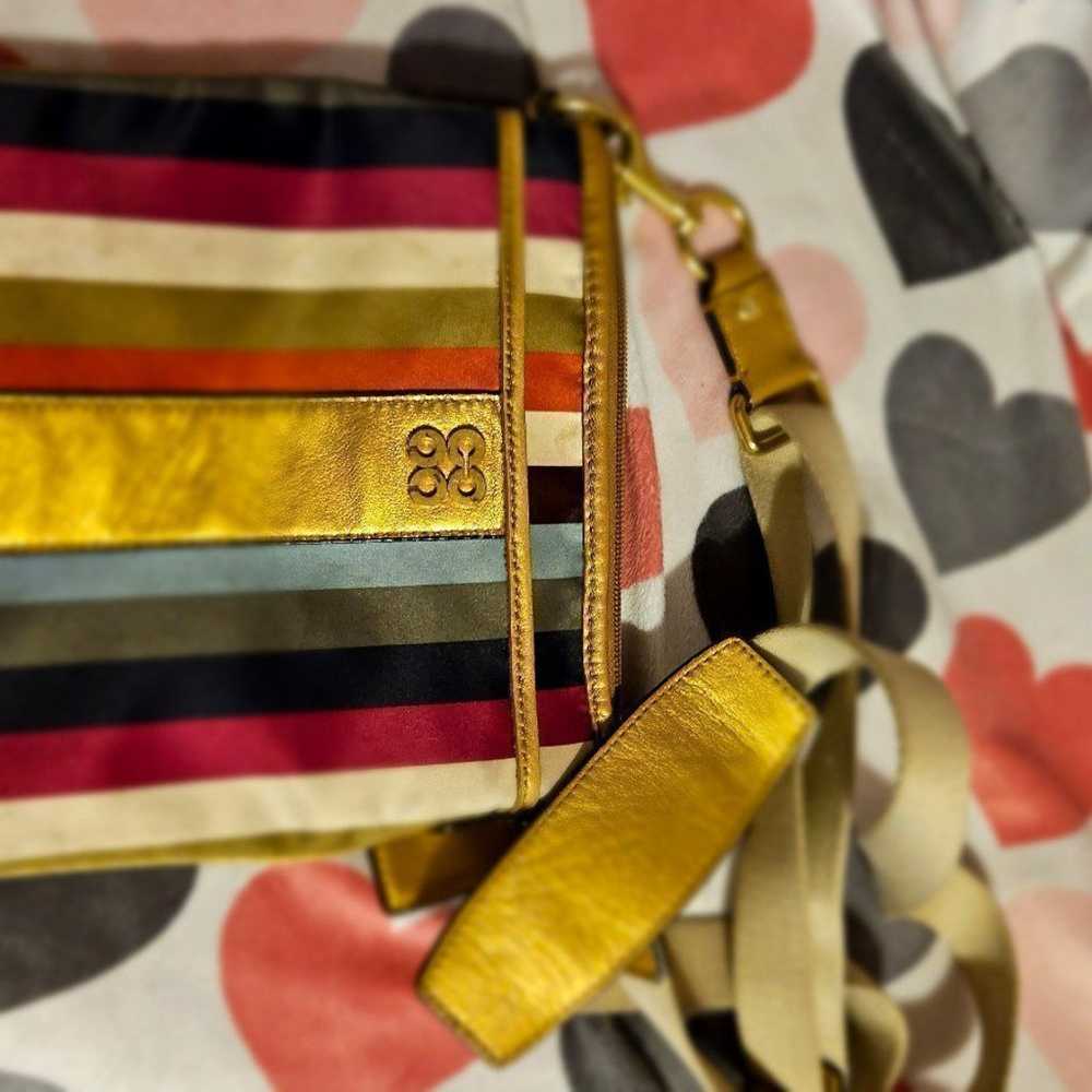 COACH Multi Legacy Stripe Crossbody Swingpack Pur… - image 8