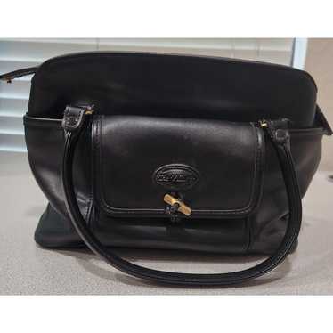 VTG The Villager Black Leather Handbag Medium Size