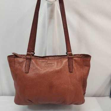 American Leather Brown Leather Medium Satchel Sho… - image 1