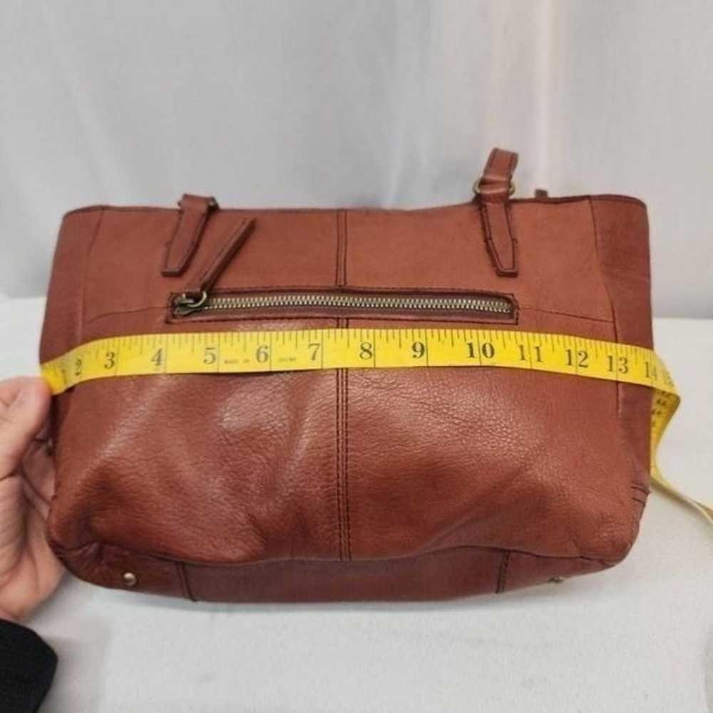 American Leather Brown Leather Medium Satchel Sho… - image 4