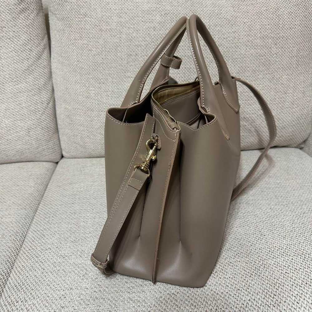 Iakuch Beige 2-Way Shoulder Bag Tote Bag - image 3