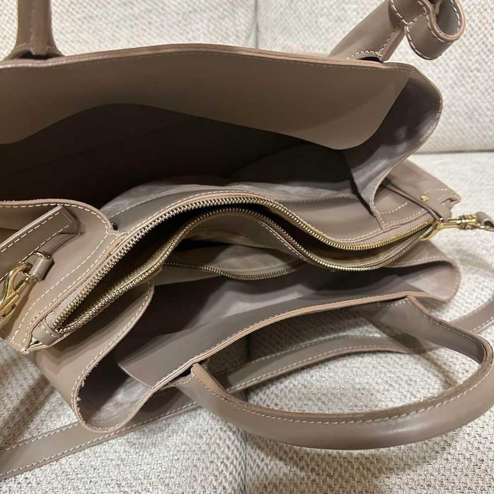 Iakuch Beige 2-Way Shoulder Bag Tote Bag - image 4