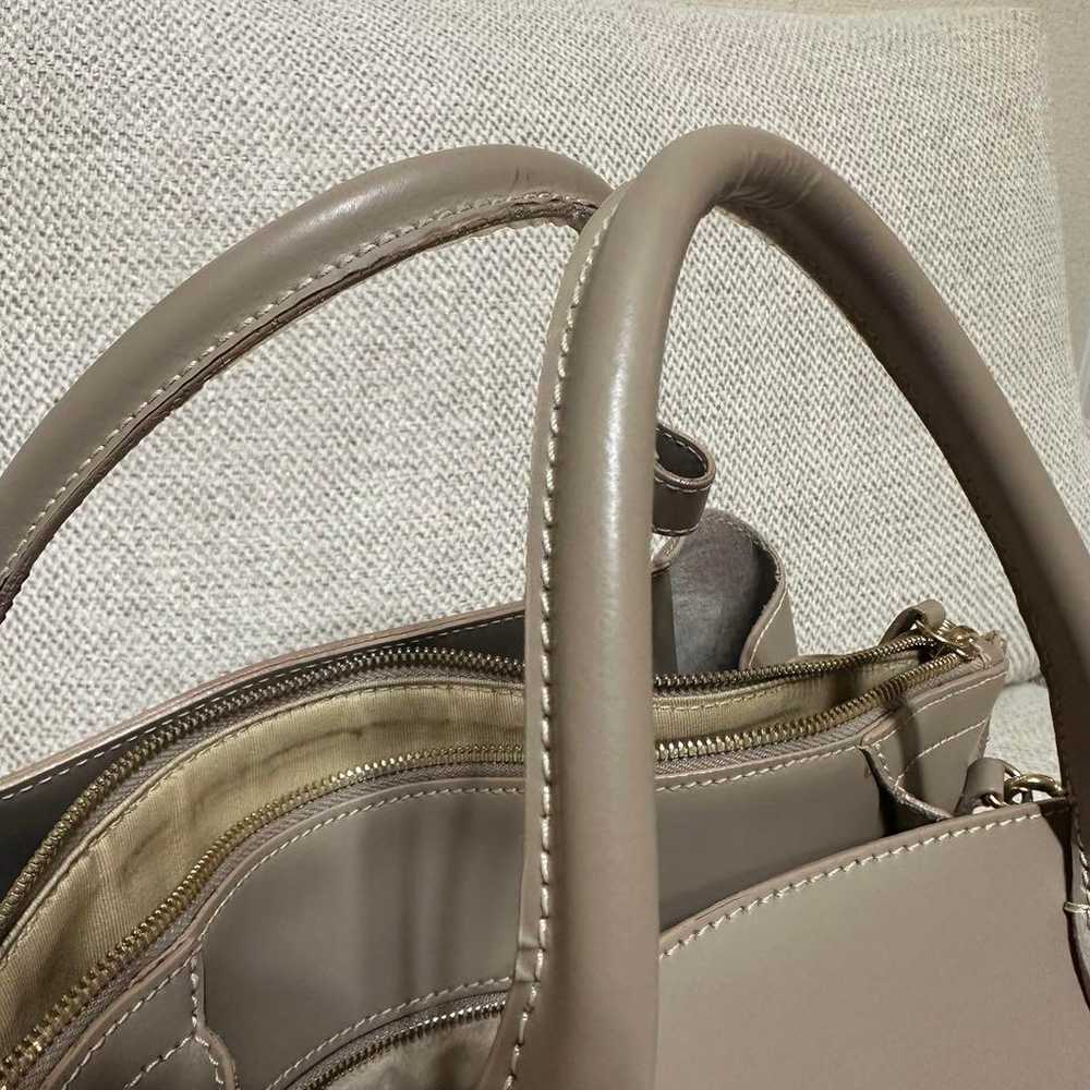 Iakuch Beige 2-Way Shoulder Bag Tote Bag - image 7