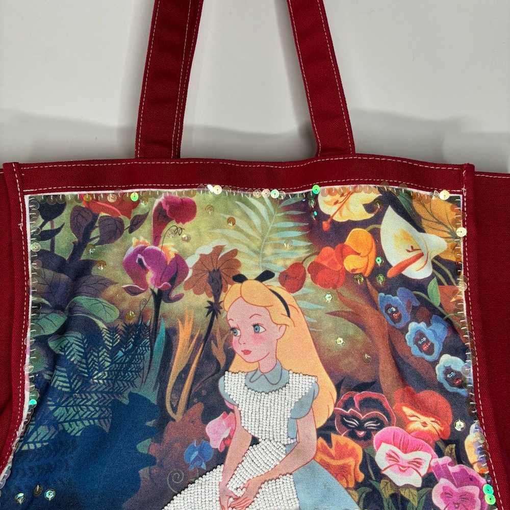 Vintage Y2K Alice in Wonderland Disney Sequin Bea… - image 3