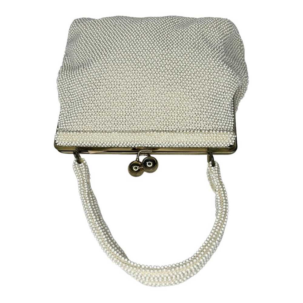 Vintage Pearly Beaded Kisslock HANDBAG Purse Gold… - image 3