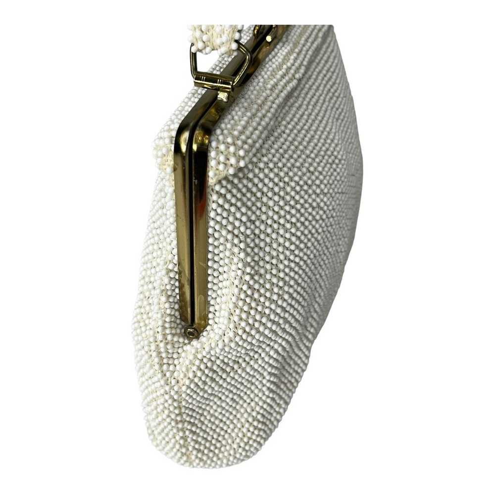 Vintage Pearly Beaded Kisslock HANDBAG Purse Gold… - image 6