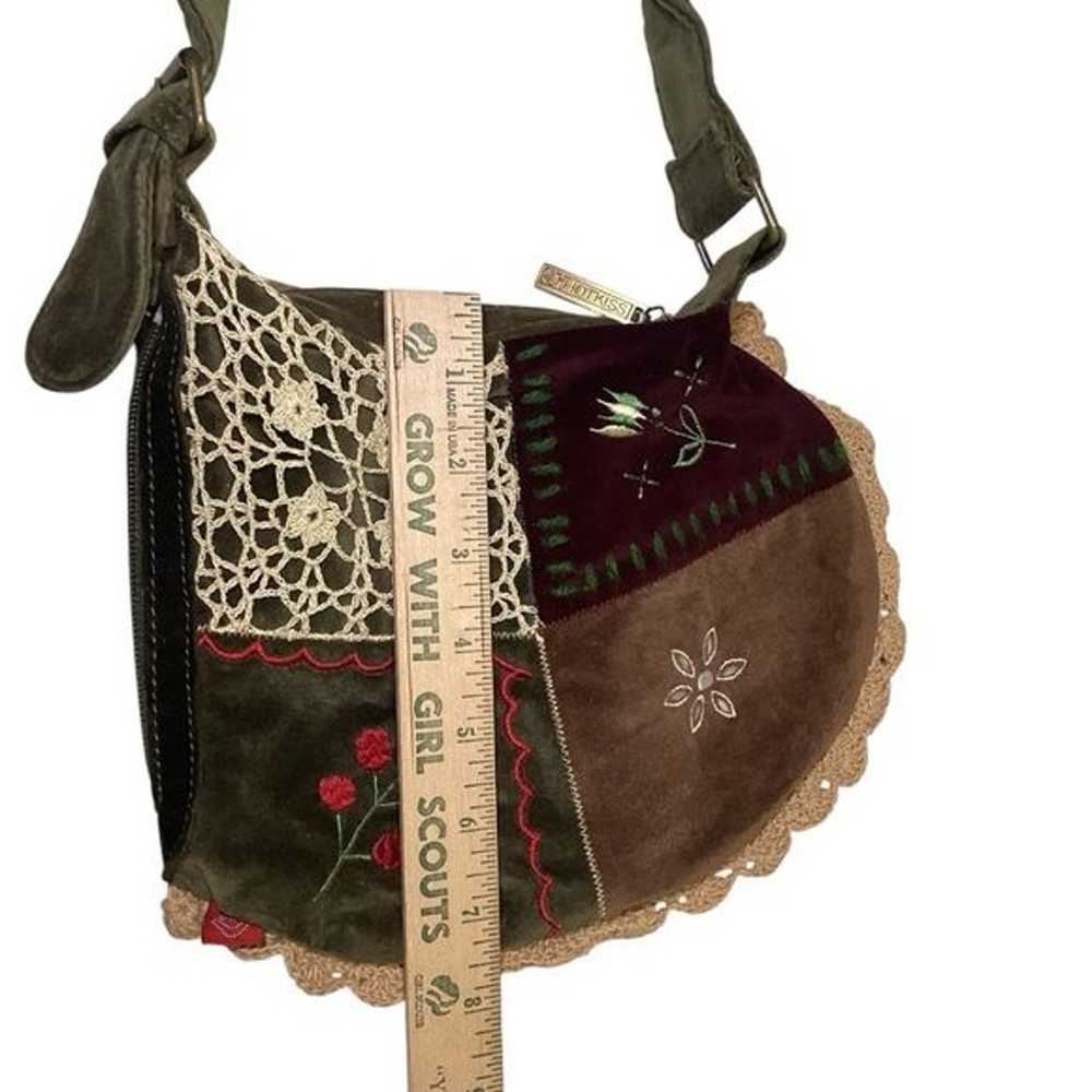 Patchwork Crossbody Bag w/ Crochet Lace, Floral E… - image 7