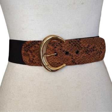 Brand Vintage Black Stretch Belt With Faux Suede … - image 1