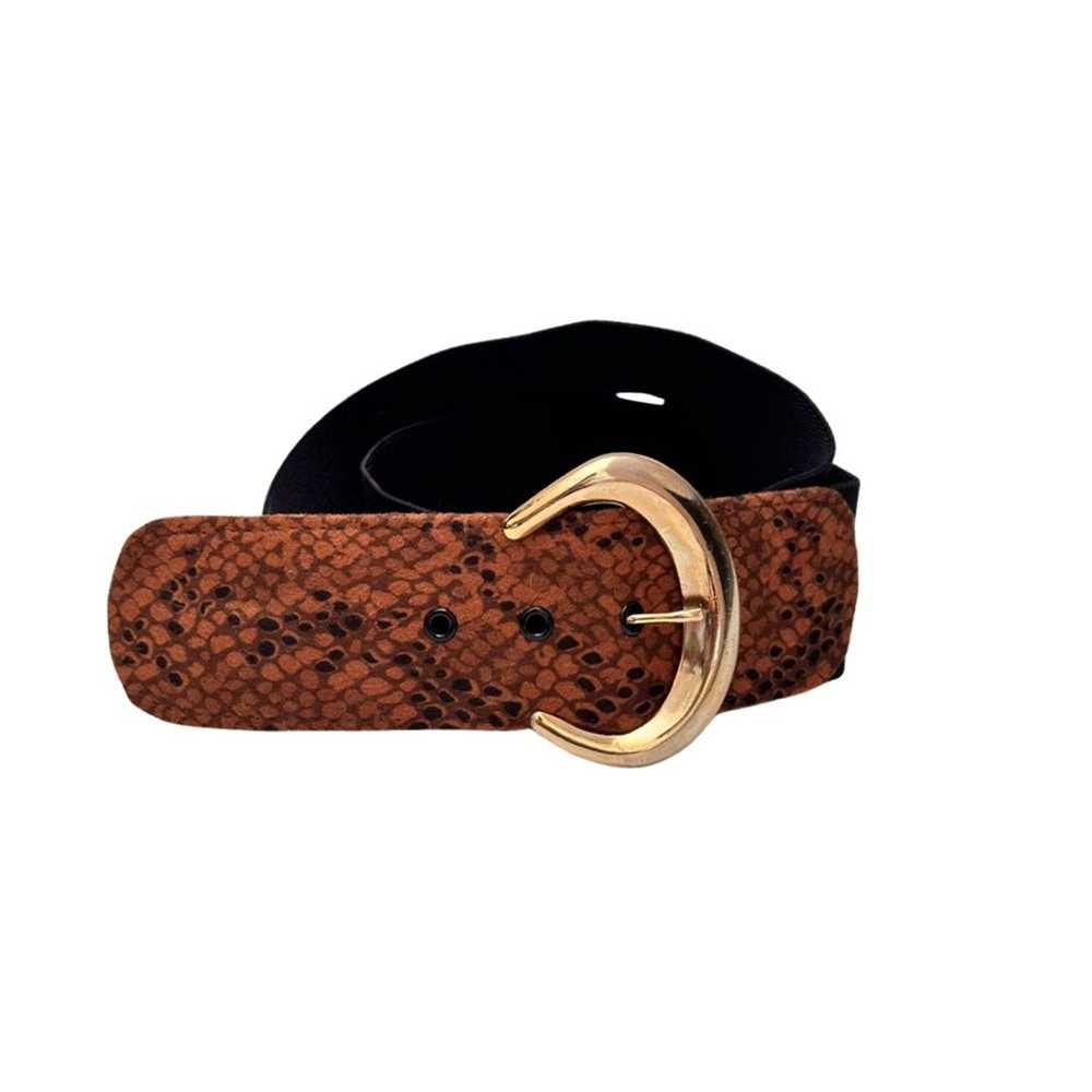 Brand Vintage Black Stretch Belt With Faux Suede … - image 2